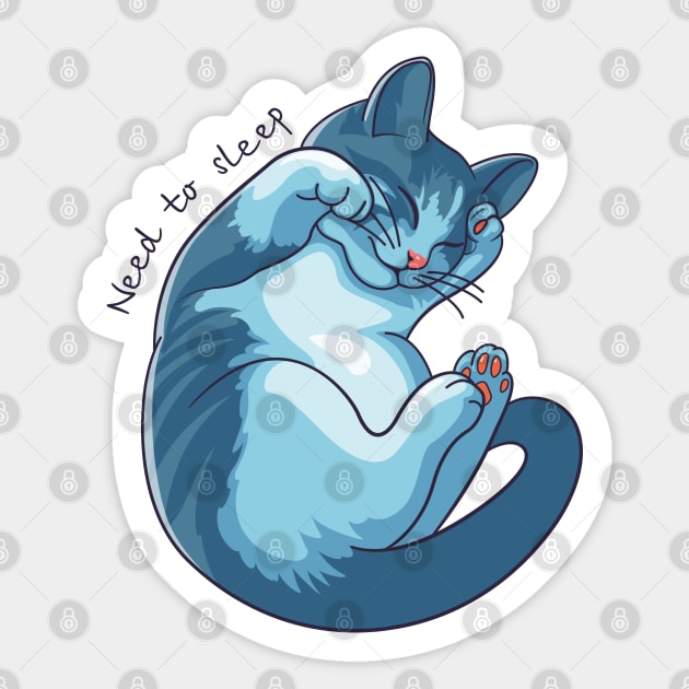 sleeping kitten Sticker by art object